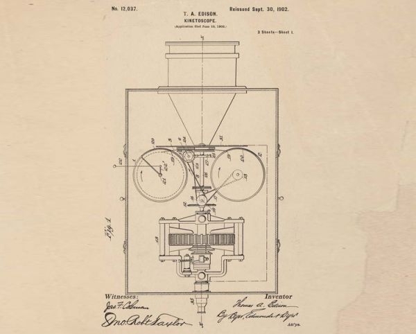 Patenvon Th. Edison: Kinetoscope
